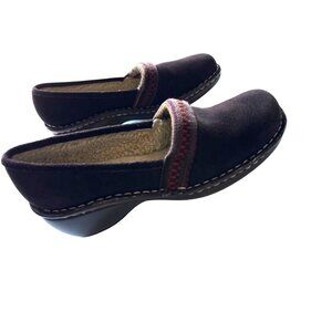 Naturalizer Brown Lined Loafer Suede Faux Fur Lining 2” Heel Suri Size 8.5